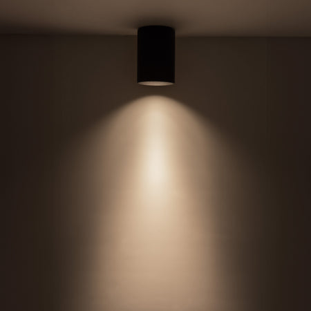 Lorna 6-in (4-in Dia.) 36 Degree Optic Black LED Flush Mount by KUZCO