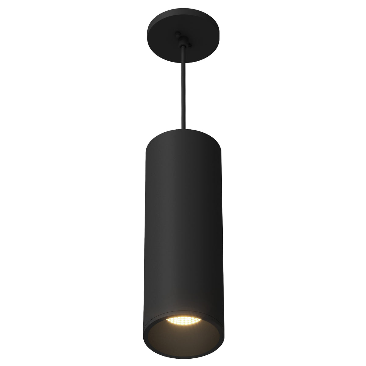 Lorna 13-in (4-in Dia.) 36 Degree Optic Black LED Pendant by KUZCO