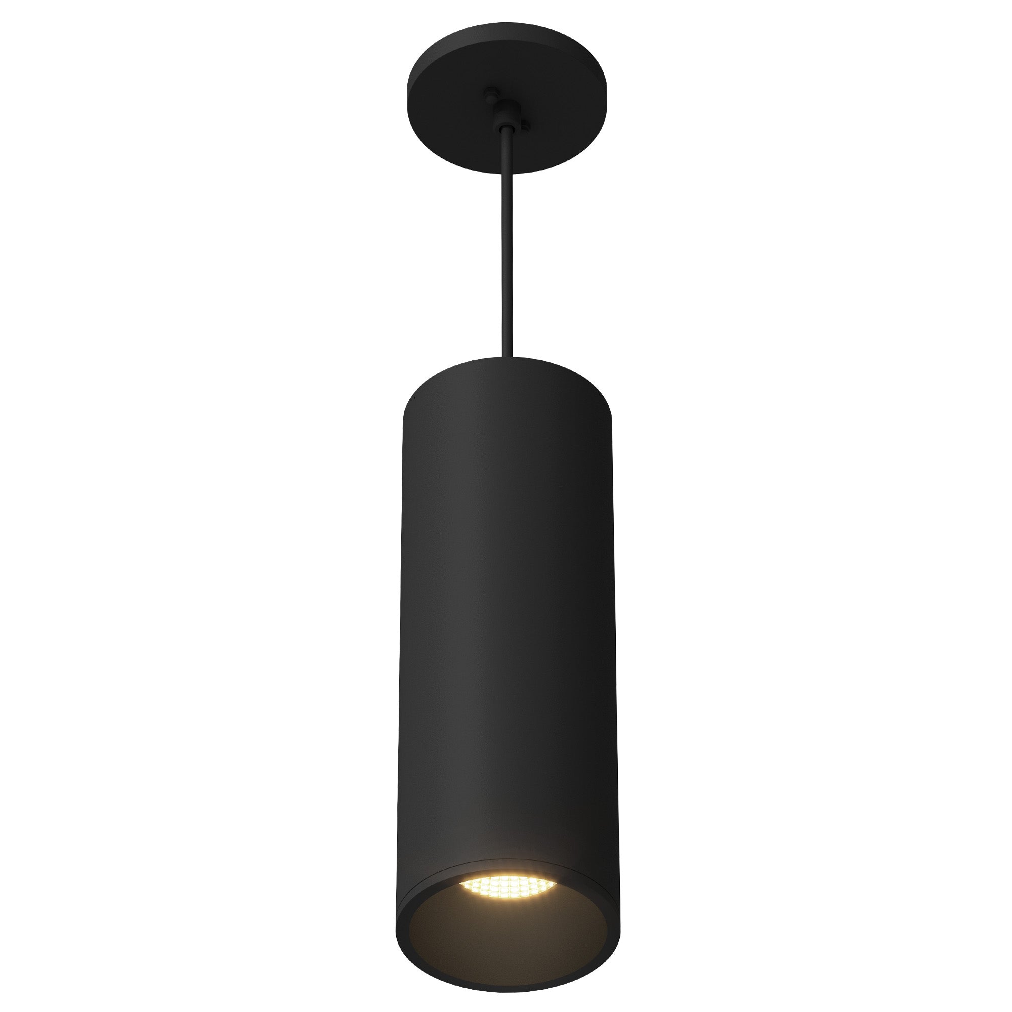 Lorna 13-in (4-in Dia.) 36 Degree Optic Black LED Pendant by KUZCO