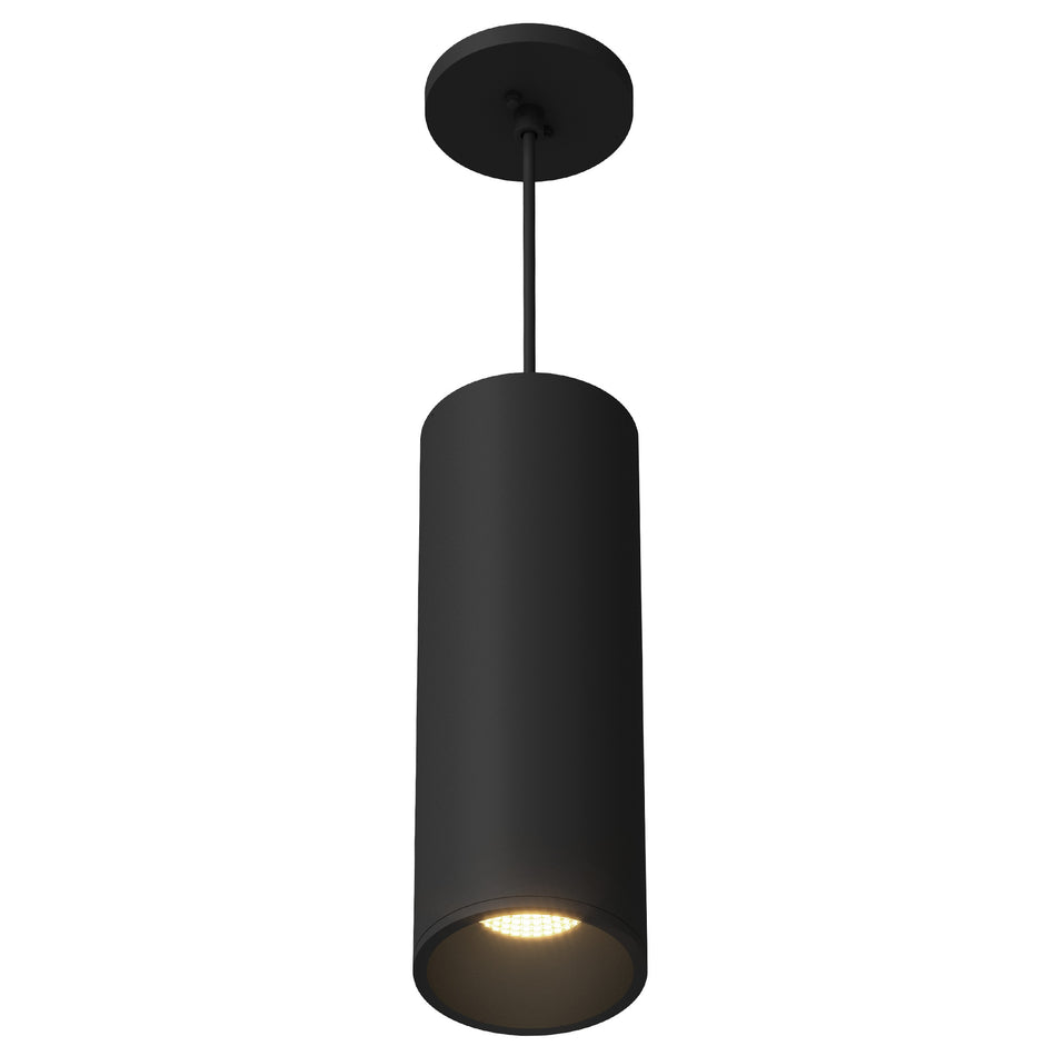 Lorna 13-in (4-in Dia.) 36 Degree Optic Black LED Pendant by KUZCO