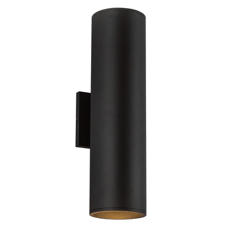 Lorna 16-in (4-in Dia.) 36 Degree Optic Black LED Wall Sconce Up/Down Light by KUZCO