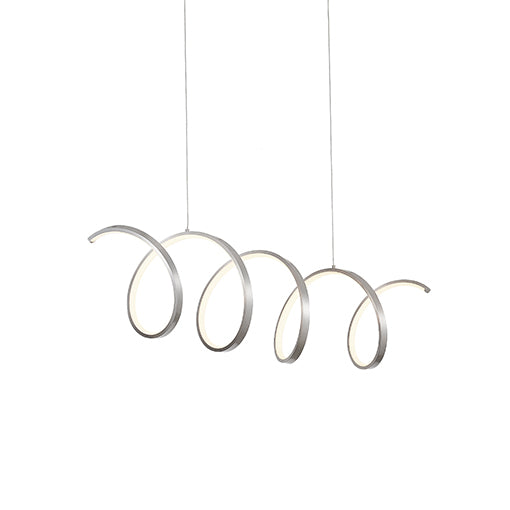Synergy 42-in Antique Silver LED Linear Pendant by KUZCO