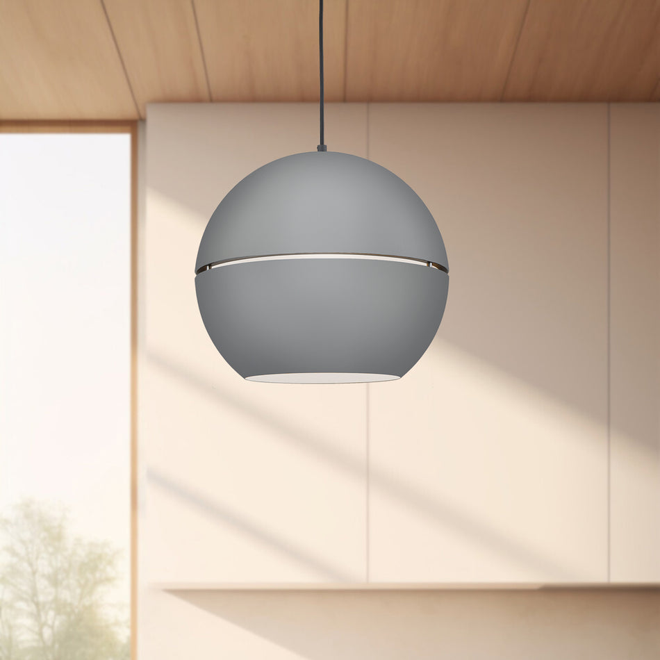 Lucas 16-in Gray 1 Light Pendant by KUZCO