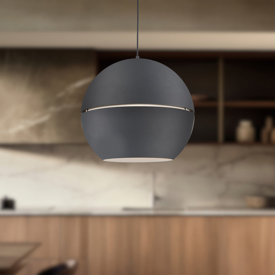 Lucas 24-in Black 1 Light Pendant by KUZCO