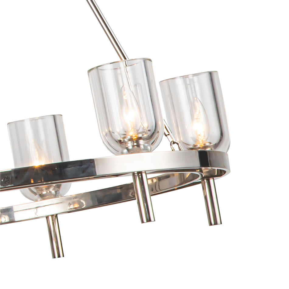 Lucian 32-in Clear Crystal/Polished Nickel 6 Lights Chandeliers by ALORA