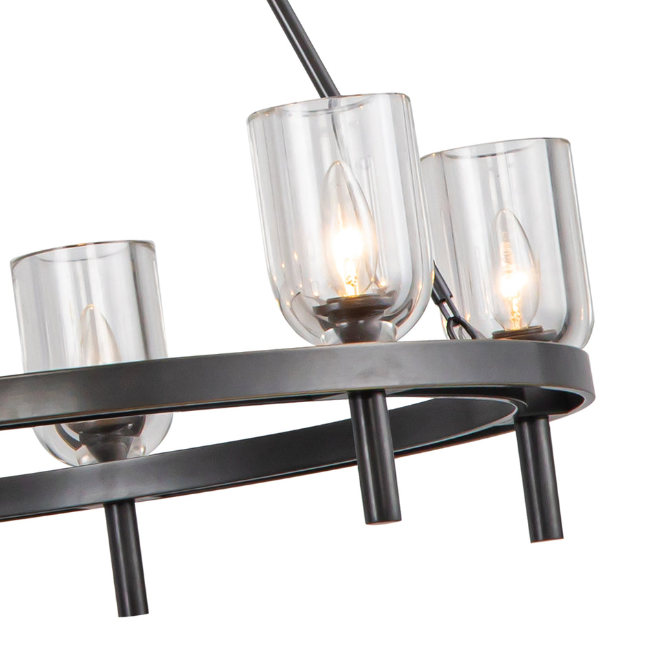 Lucian 32-in Clear Crystal/Urban Bronze 6 Lights Chandeliers by ALORA