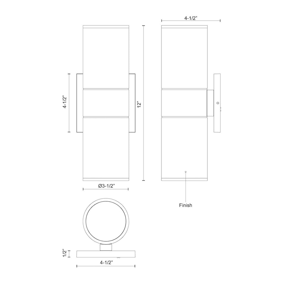 Lund 12-in Black LED Exterior Wall Sconce by KUZCO