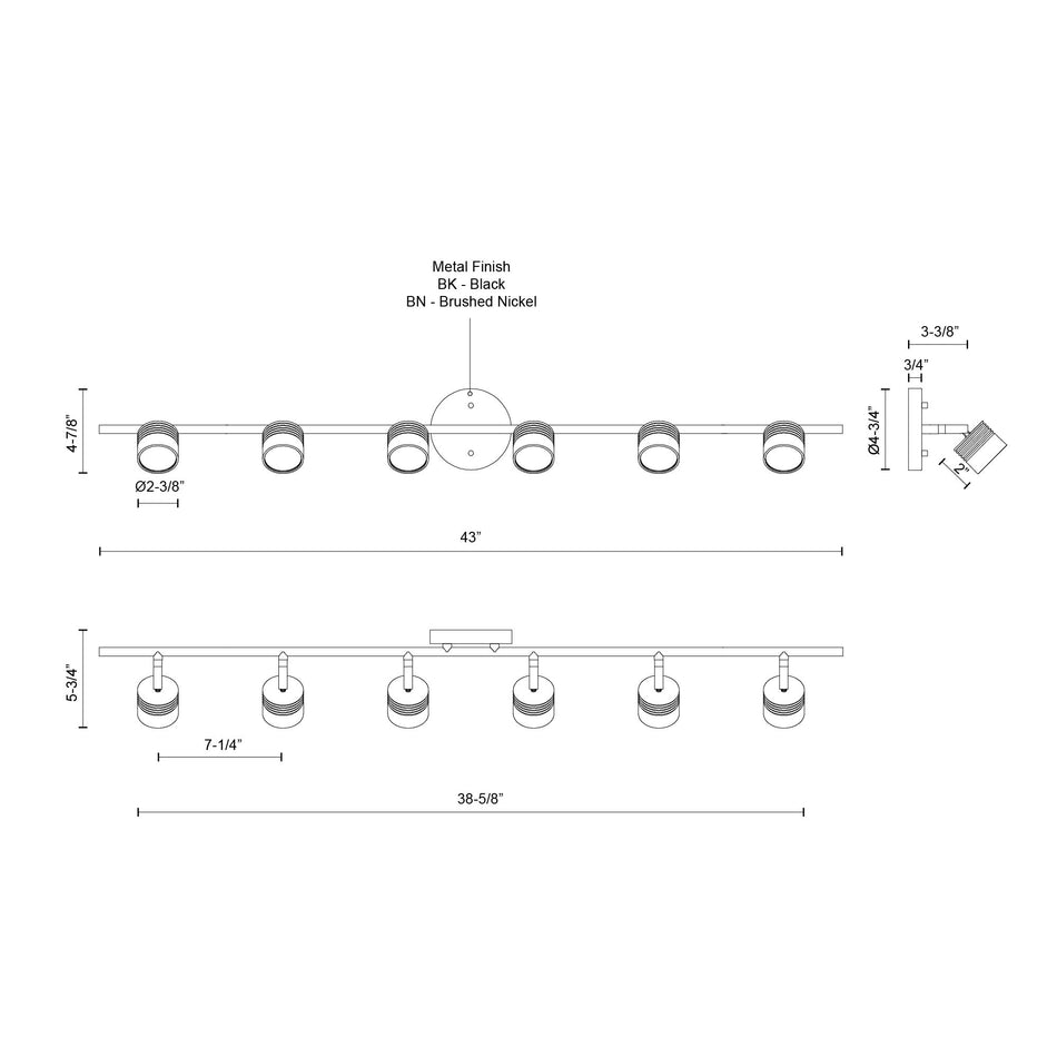 Lyra 43-in Black LED Track Lights by KUZCO