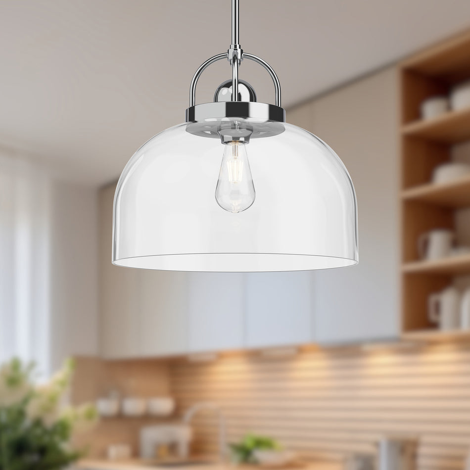 Lancaster 15-in Chrome 1 Light Pendant by ALORA MOOD