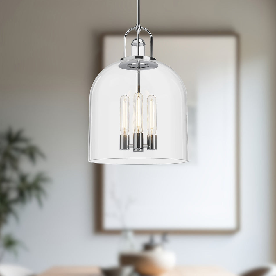 Lancaster 16-in Chrome 4 Lights Pendant by ALORA MOOD