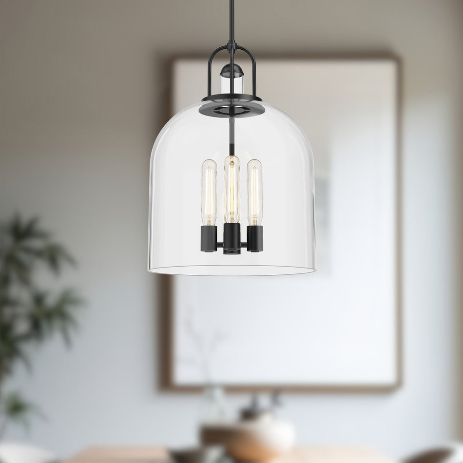 Lancaster 16-in Matte Black 4 Lights Pendant by ALORA MOOD