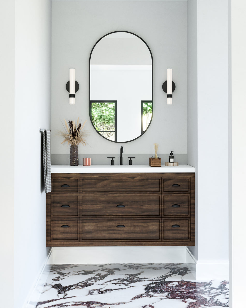 Madison 14-in Urban Bronze/Glossy Opal LED Wall/Vanity by ALORA