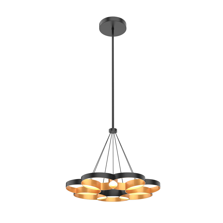 Maestro 26-in Black/Gold LED Chandeliers by KUZCO