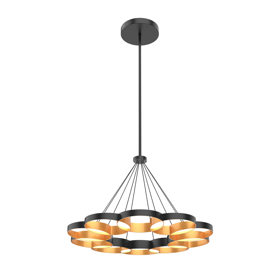 Maestro 33-in Black/Gold LED Chandeliers by KUZCO