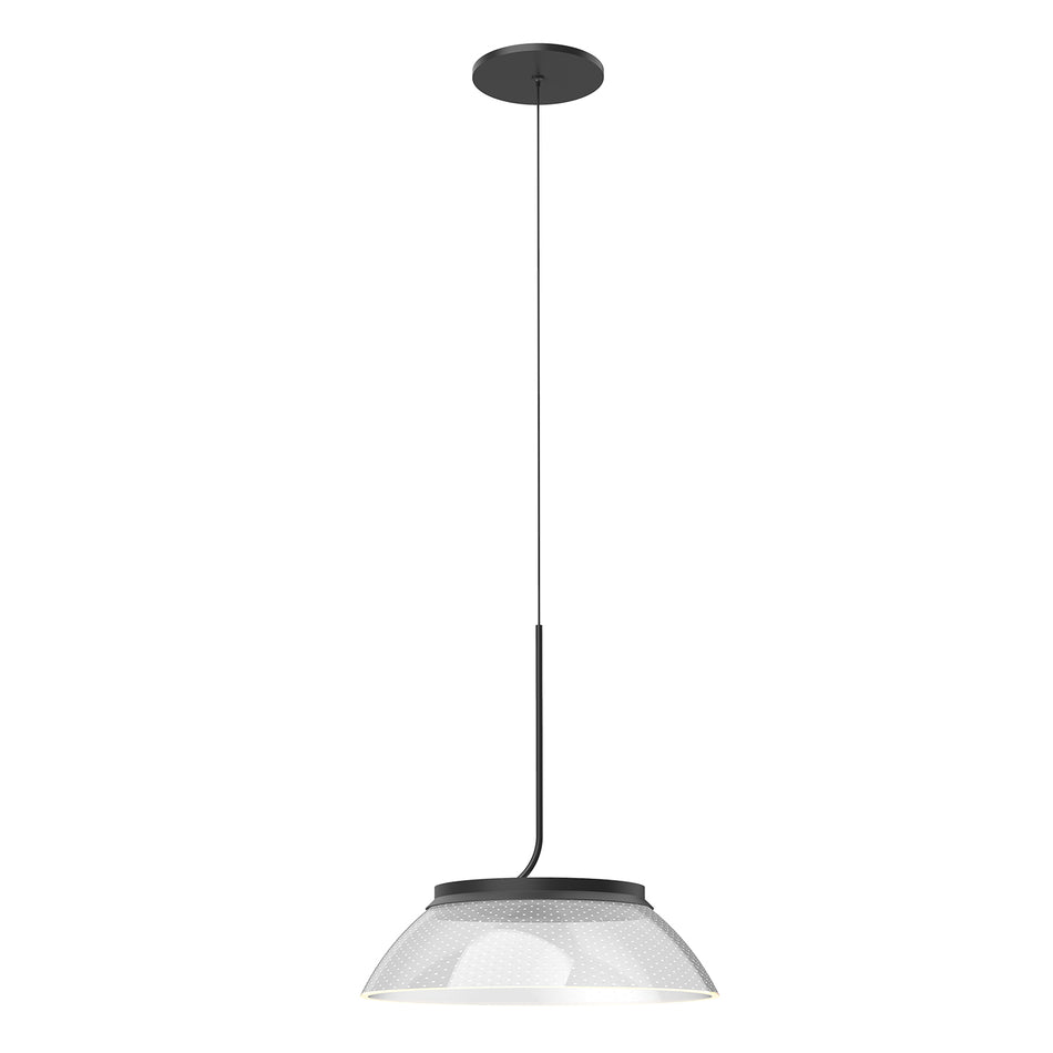Magellan 12-in Black/Clear Acrylic Light Guide LED Pendant