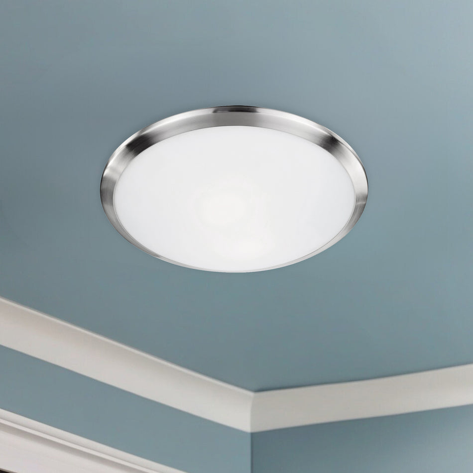 Malta 12-in Brushed Nickel 1 Light Flush Mount by KUZCO