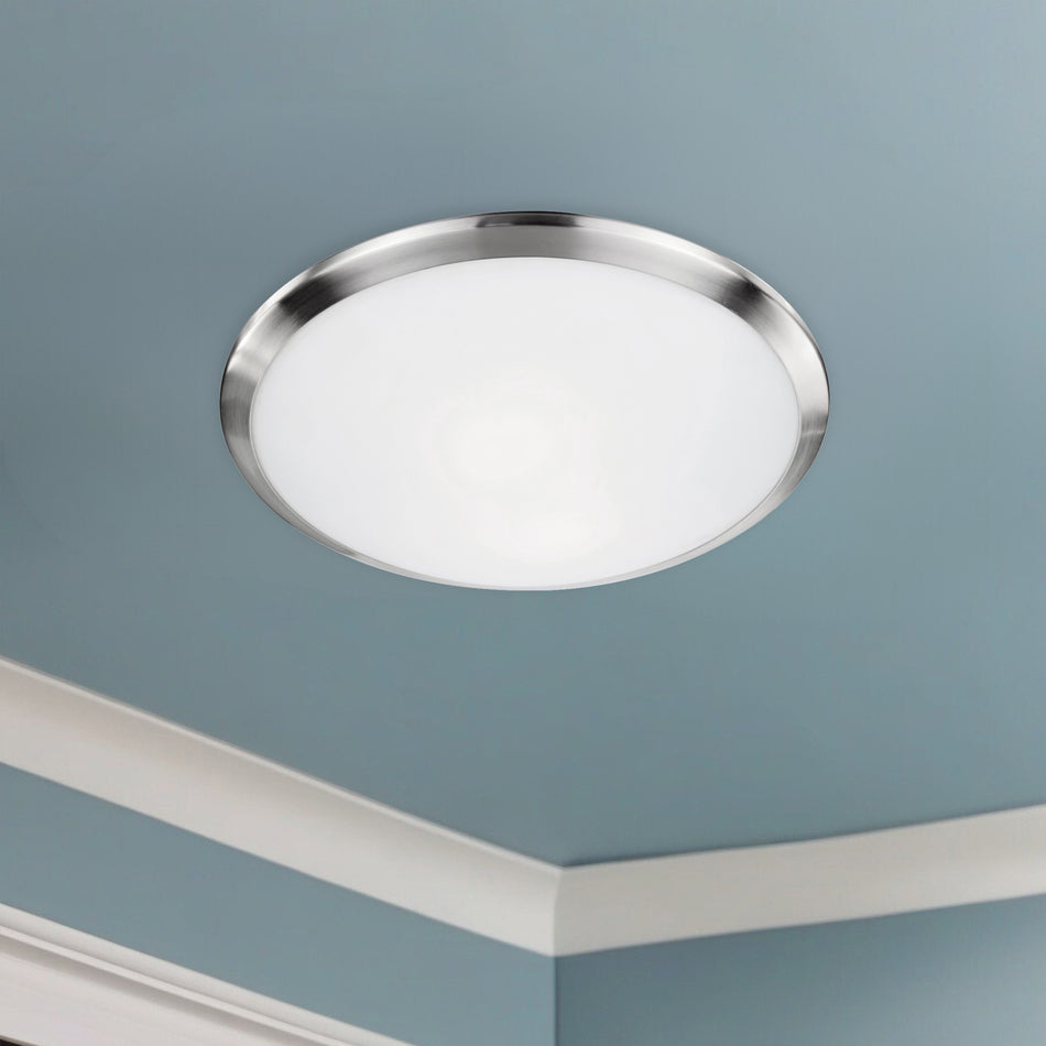 Malta 15-in Brushed Nickel 2 Lights Flush Mount by KUZCO