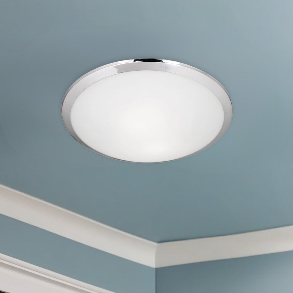 Malta 15-in Chrome 2 Lights Flush Mount by KUZCO