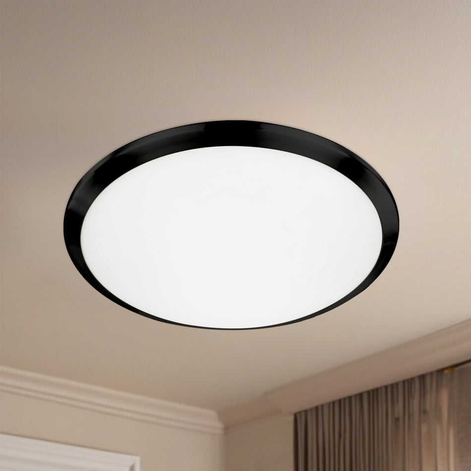 Malta 15-in Black LED Flush Mount by KUZCO
