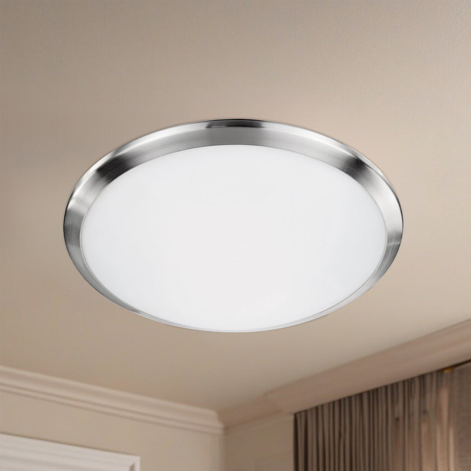Malta 15-in Brushed Nickel LED Flush Mount by KUZCO