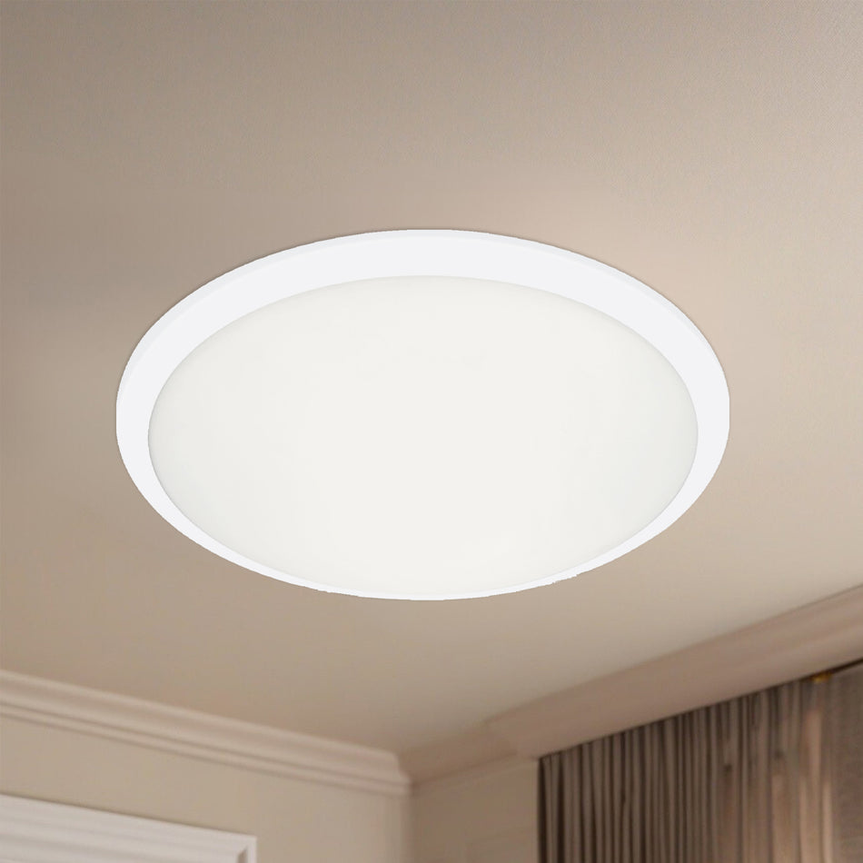 Malta 15-in White LED Flush Mount by KUZCO