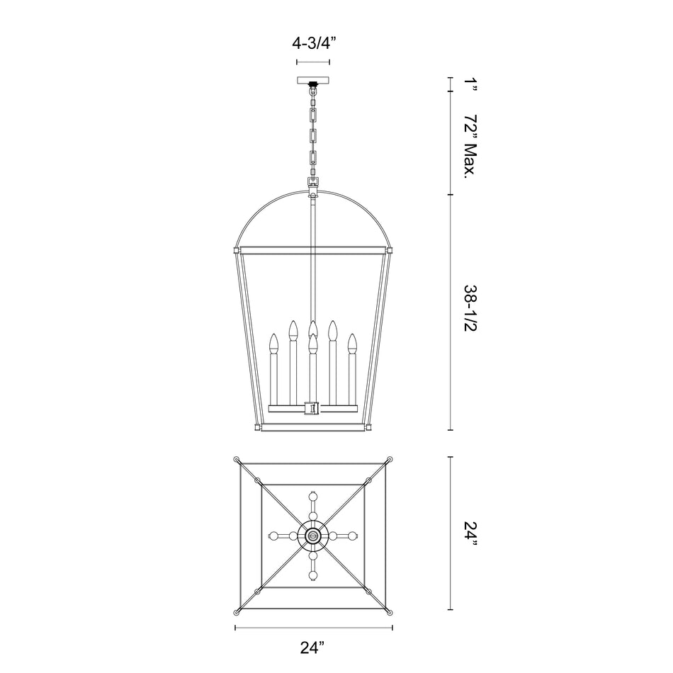 Manor Vintage Brass 8 Lights Pendant by ALORA