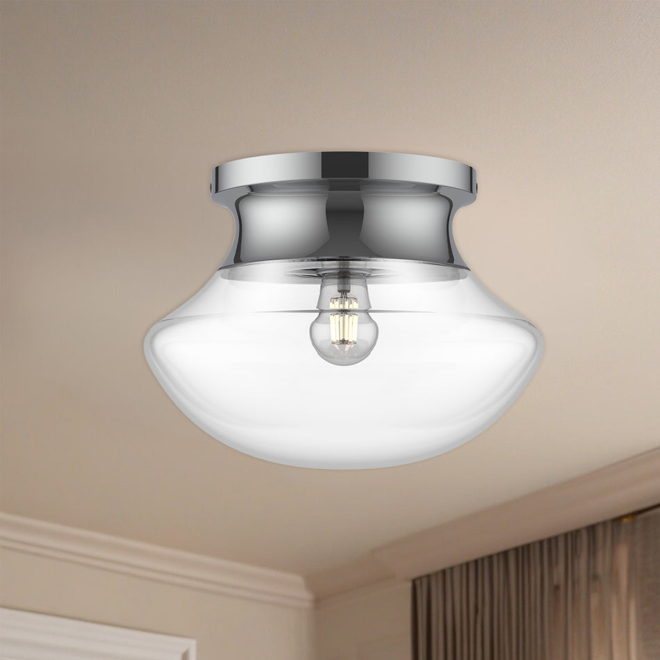 Marcel 11-in Chrome 1 Light Flush Mount by ALORA MOOD