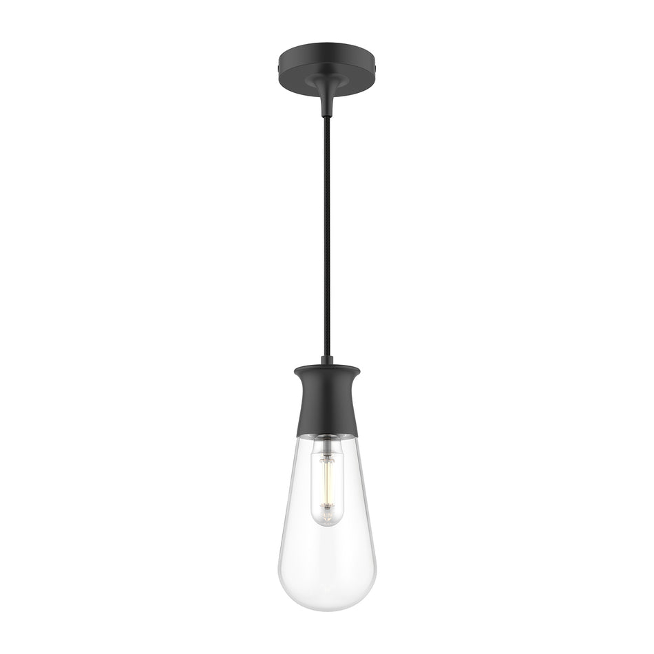 Marcel 4-in Matte Black 1 Light Pendant