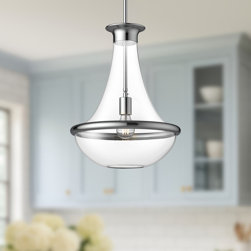 Marcel 10-in Chrome 1 Light Pendant by ALORA MOOD