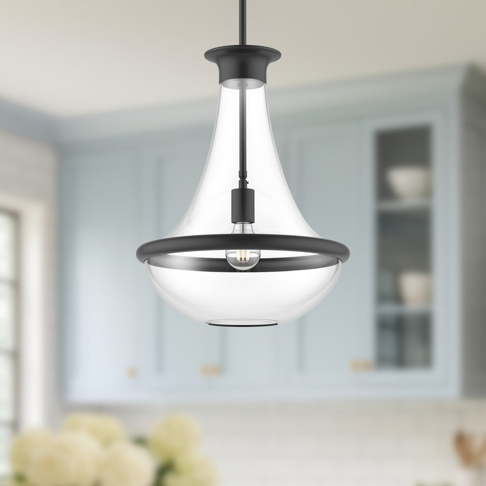 Marcel 10-in Matte Black 1 Light Pendant by ALORA MOOD