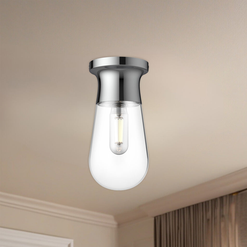 Marcel 5-in Chrome 1 Light Semi Flush Mount by ALORA MOOD