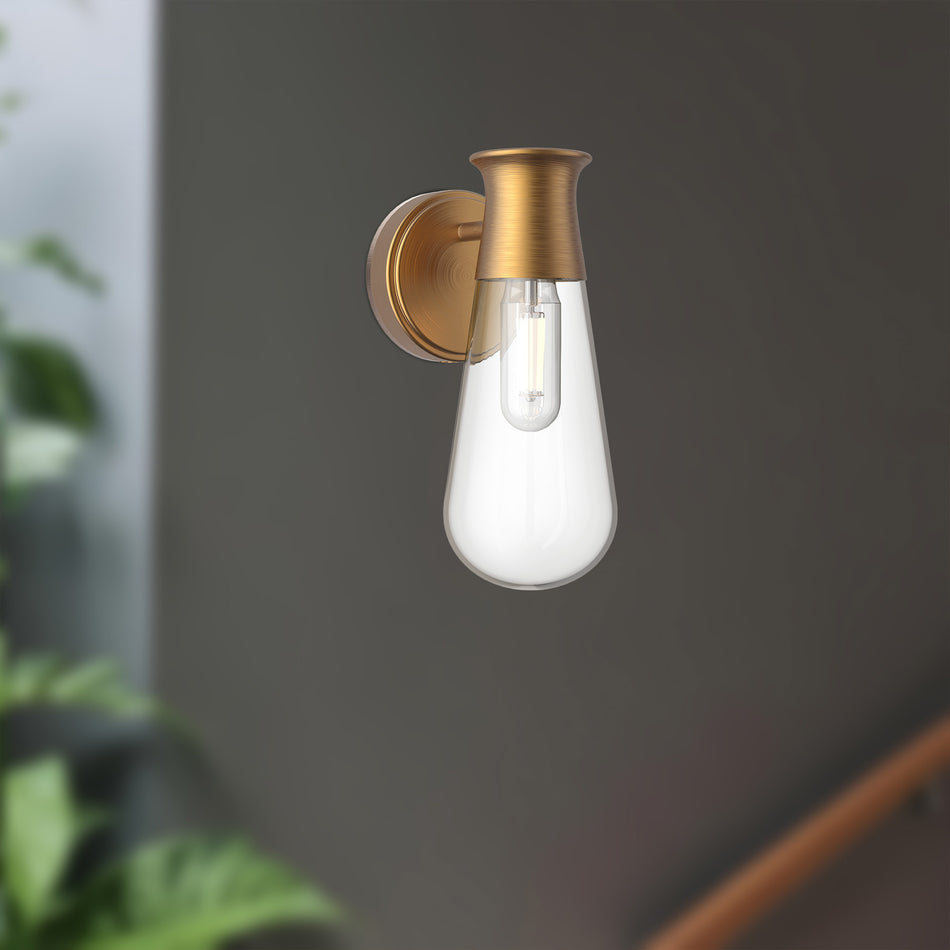 Marcel 5-in Aged Gold 1 Light Wall/Vanity by ALORA MOOD