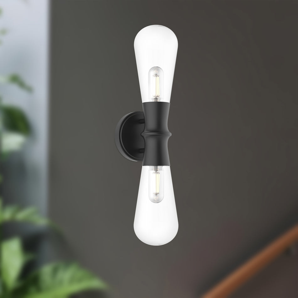 Marcel 5-in Matte Black 2 Lights Wall/Vanity by ALORA MOOD