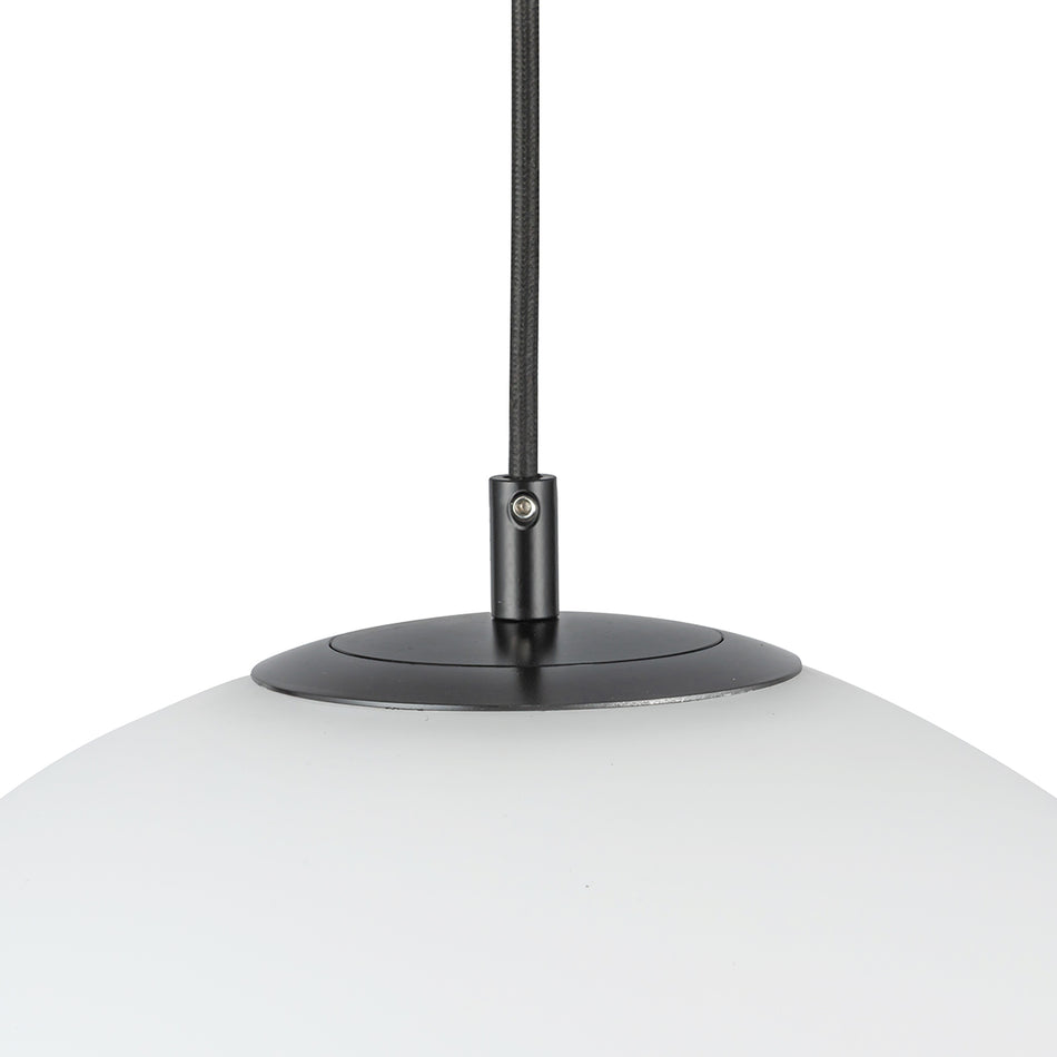 Marco 12-in,196-in Black/Opal Glass LED Pendant by KUZCO