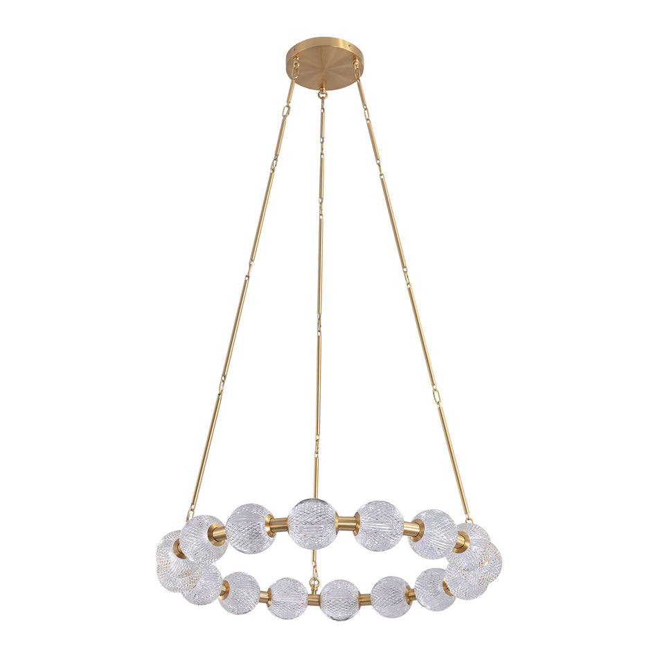 Marni 32-in Natural Brass LED Chandelier by ALORA