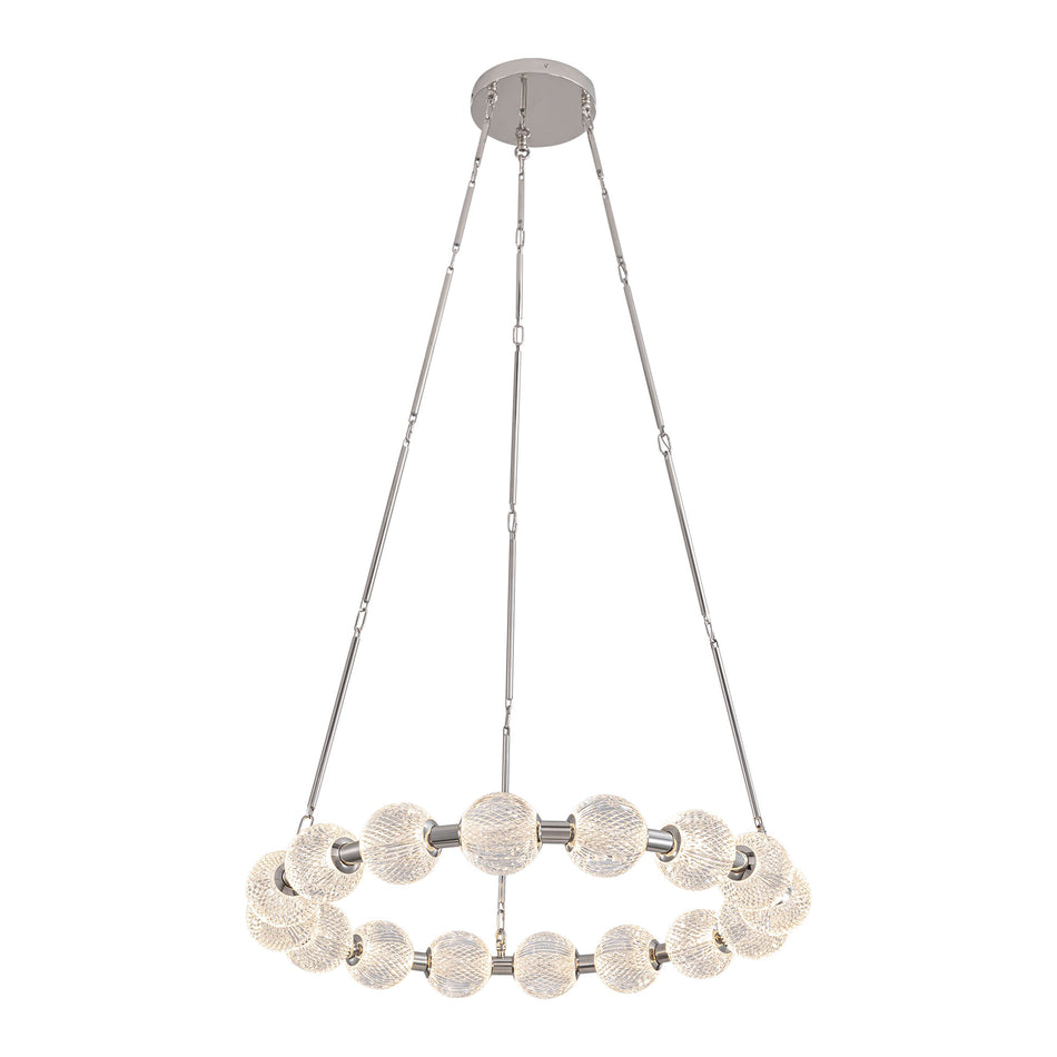 Marni 32-in Polished Nickel LED Chandelier