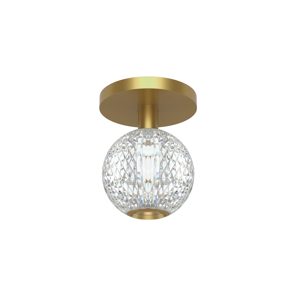 Marni 5-in Natural Brass LED Flush Mount