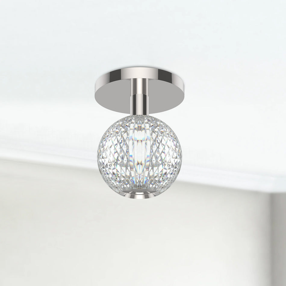 Marni 5-in Polished Nickel LED Flush Mount by ALORA