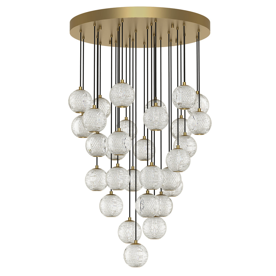 Marni 30 Light Natural Brass LED Multi Pendant