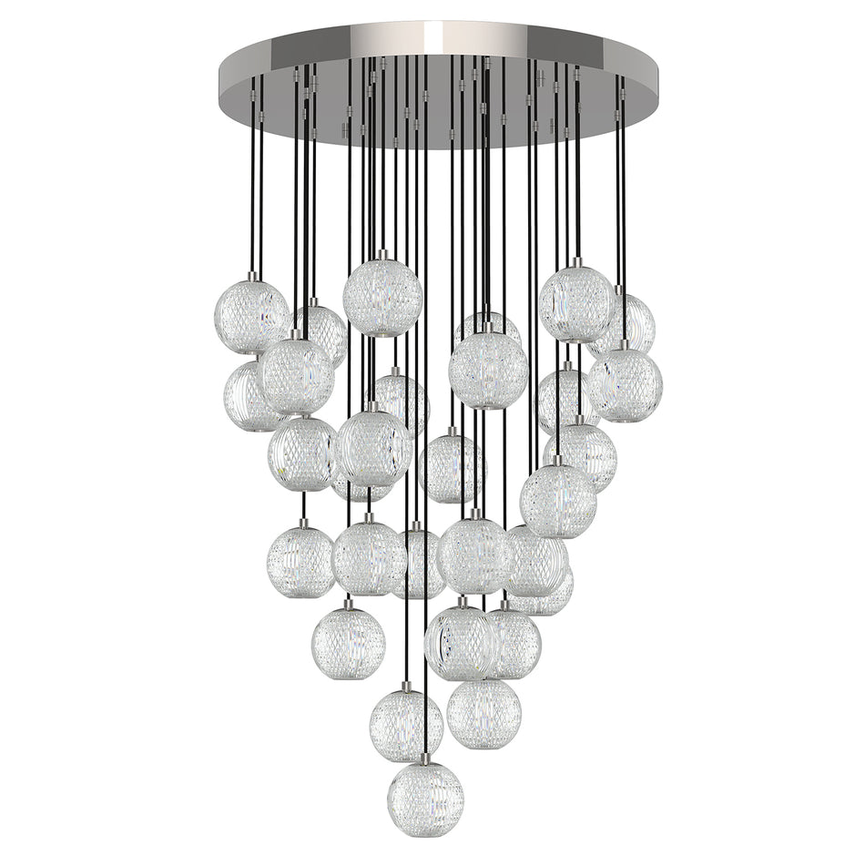 Marni 30 Light Polished Nickel LED Multi Pendant