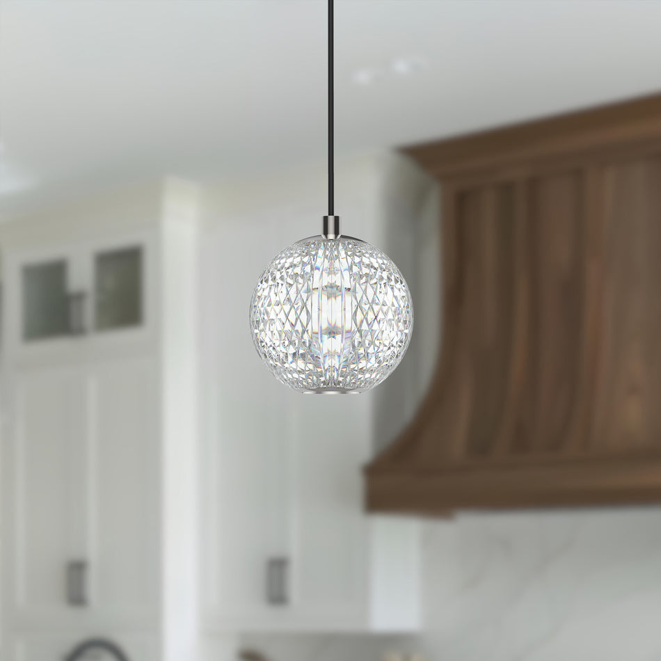 Marni 5-in Polished Nickel LED Pendant by ALORA