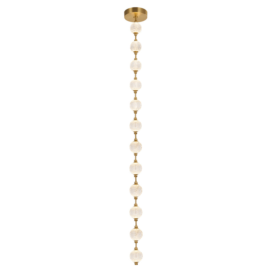 Marni 7-ft Natural Brass LED Pendant by ALORA