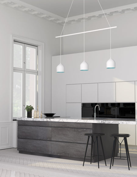 Marquee White Linear Pendant Canopy System by KUZCO