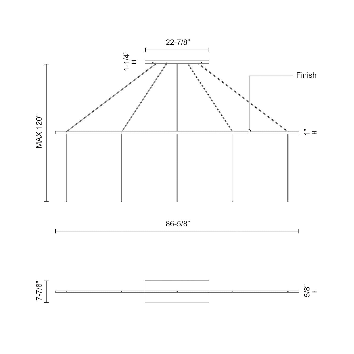 Marquee Graphite Linear Pendant Canopy System by KUZCO
