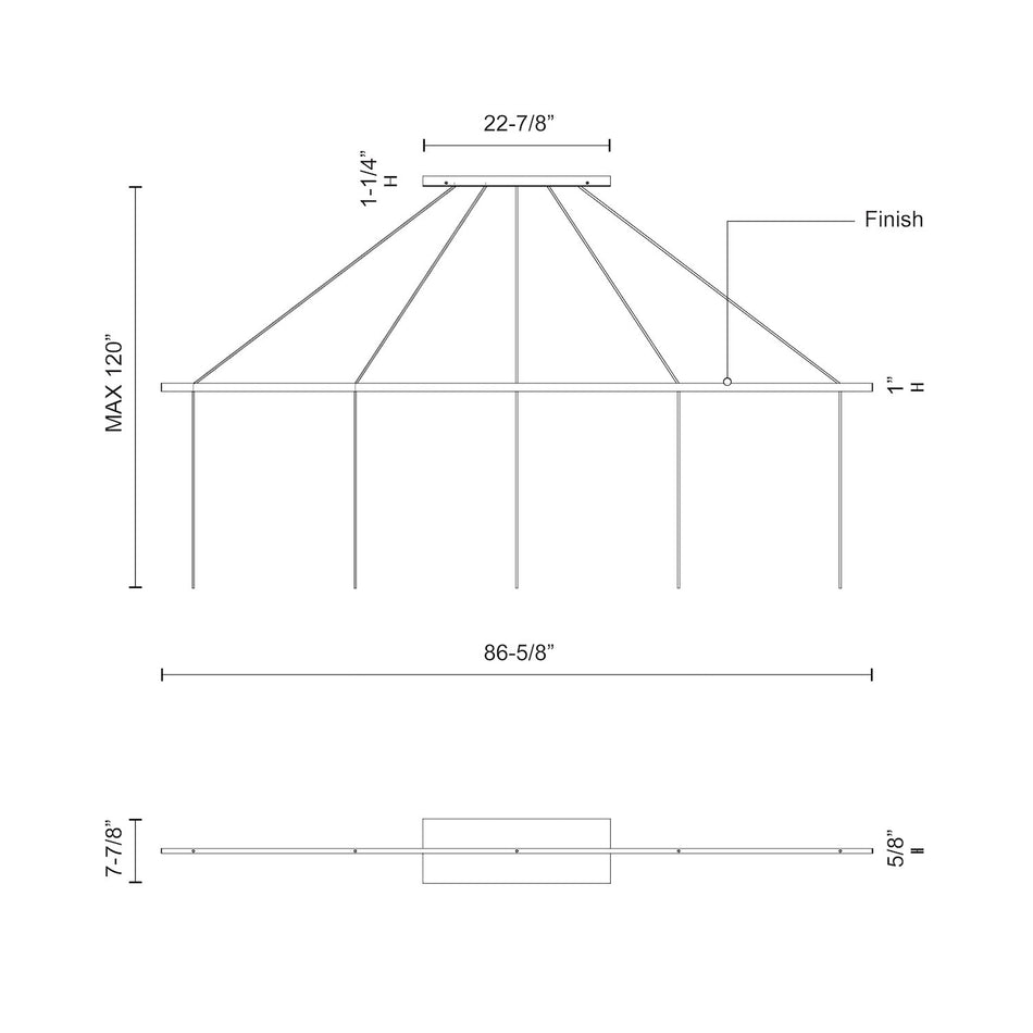 Marquee Black Linear Pendant Canopy System by KUZCO