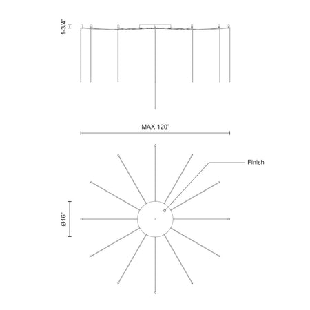 Marquee Graphite Multi Pendant Canopy System by KUZCO