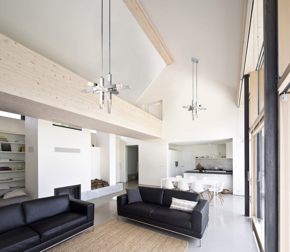 Martelo 30-in Chrome LED Pendant by KUZCO