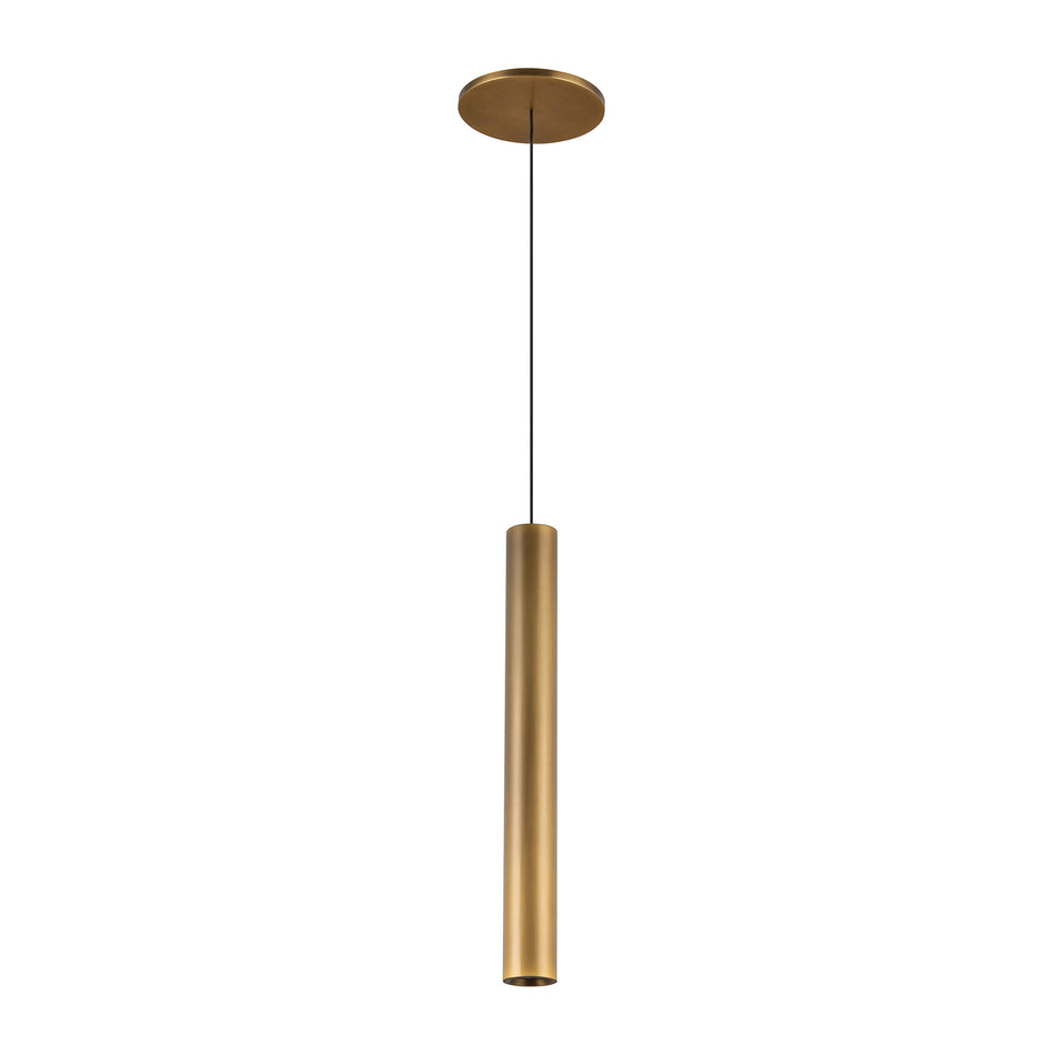 Mason 14-in Vintage Brass LED Pendant by KUZCO