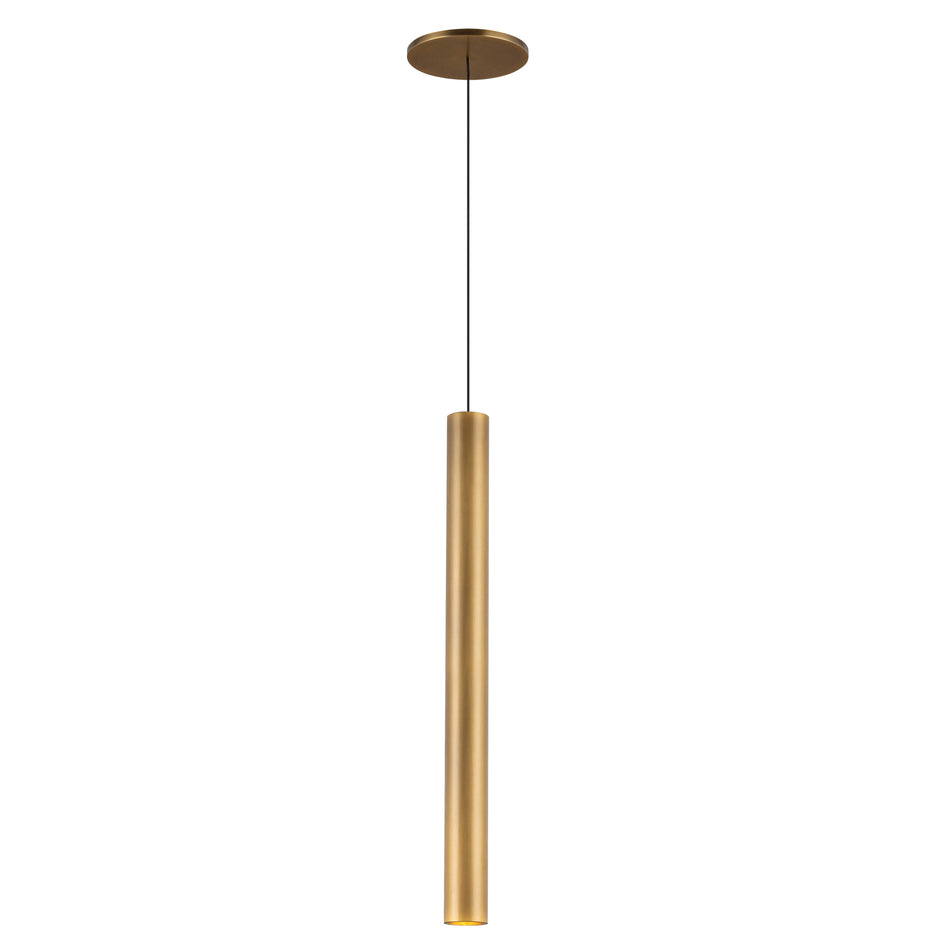 Mason 20-in Vintage Brass LED Pendant by KUZCO