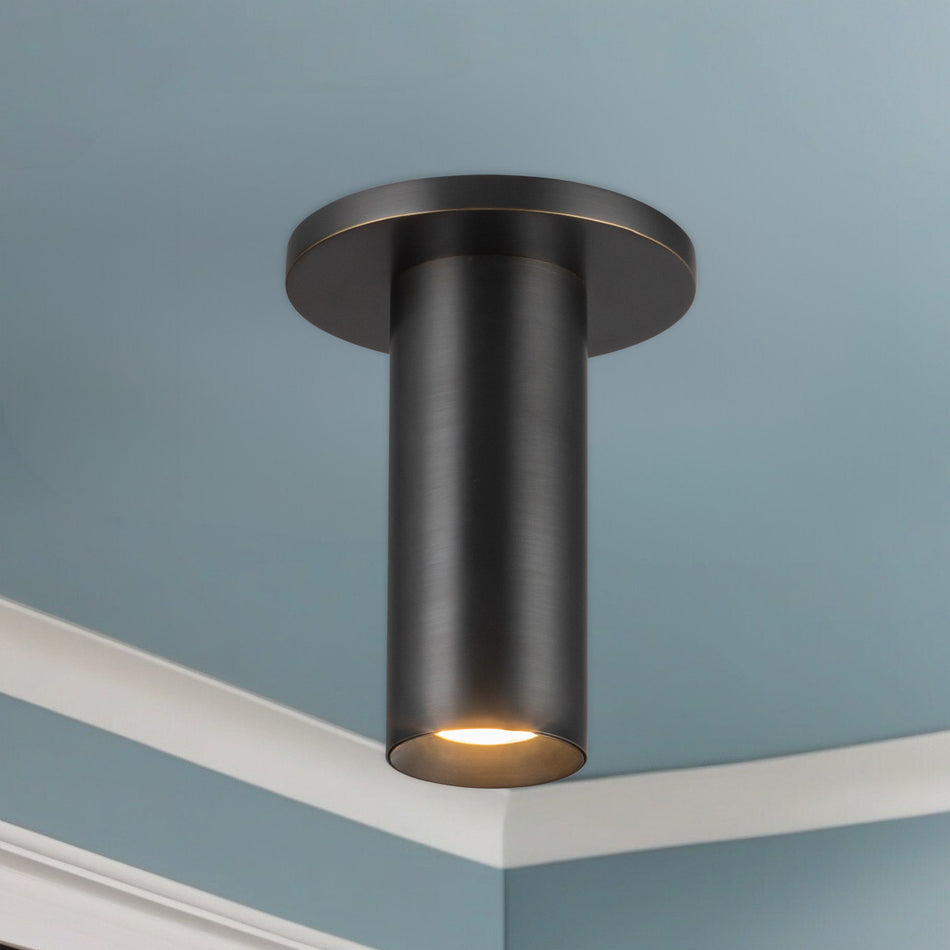 Mason 6-in Urban Bronze LED Semi-Flush Mount by KUZCO